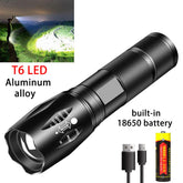 Powerful T6 LED Flashlight Super Bright Aluminum Alloy Portable Torch USB-TI00757-Veeddydropshipping